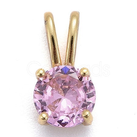 Brass Micro Pave Cubic Zirconia Pendants X-KK-P192-04-G03-1