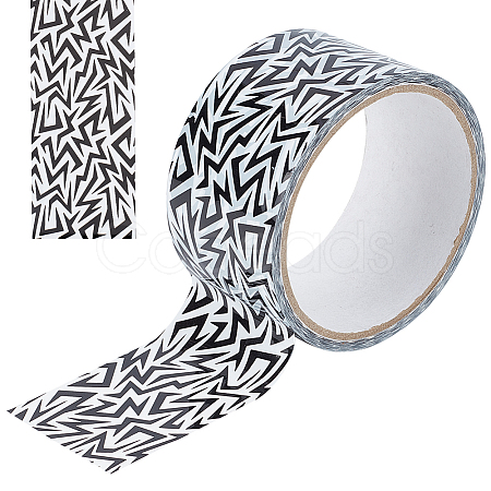 15M Black & White Self Adhesive Paper Tape Roll AJEW-WH0471-30A-1