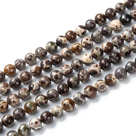 Round Natural Agate Beads G-E567-01A-1