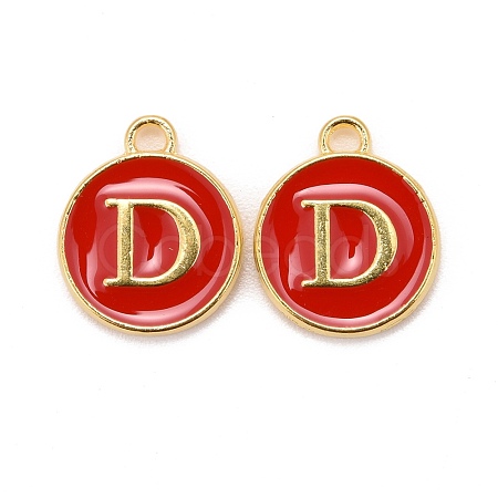 Golden Plated Alloy Enamel Charms X-ENAM-S118-03D-1