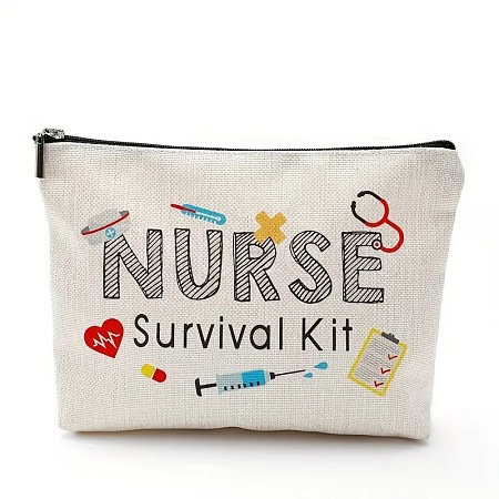 Nurse Cotton Linen Cosmetic Bag PW-WG63290-02-1