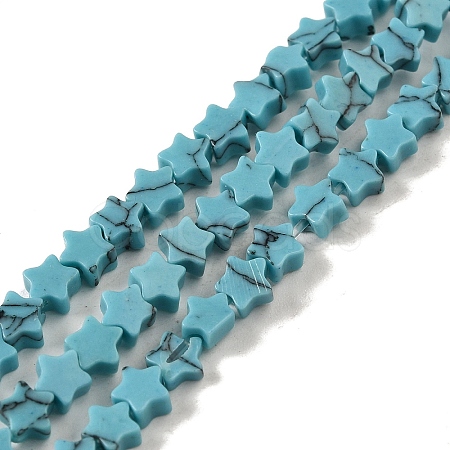 Dyed Synthetic Turquoise Beads Strands G-G085-B32-01-1