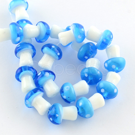 Mushroom Handmade Lampwork Beads Strands LAMP-R116-17-1