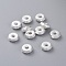 Tibetan Style Beads, Lead Free & Nickel Free & Cadmium Free, Flat Round, Silver Color Plated, Size: about 8mm in diameter, 3mm thick, hole: 2mm