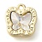 Rack Plating Alloy Pendants, with Rhinestone, Butterfly, Clear, 13x12.5x7mm, Hole: 1.4mm