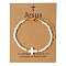 Beach Vacation Style Cross White Shell Beaded Bracelets for Women, 6 1/2~6-3/4 inch(16.5~17cm)