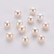 Natural Cultured Freshwater Pearl Beads, Round, Polished, Grade A, Half Drilled Hole, White, 7~7.5mm, Hole:0.8mm