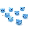 Polymer Clay Beads, Cats, Deep Sky Blue, 16mm