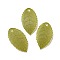 Plastic Pendants, Leaf Charms, Olive Drab, 21.5x12x1mm, Hole: 1.4mm