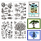 Globleland 4 Sheets 4 Styles PVC Plastic Clear Stamps, for DIY Scrapbooking, Photo Album Decorative, Cards Making, Stamp Sheets, Mixed Shapes, 16x11x0.3cm, 1 sheet/style