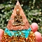 Orgonite Pyramid Resin Energy Generators, Reiki Synthetic Turquoise Chip & Metal Buddha Inside for Home Office Desk Decoration, 60mm