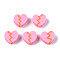 Handmade Polymer Clay Beads, for DIY Jewelry Crafts Supplies, Heart, Pearl Pink, 8x9~9.5x4~4.5mm, Hole: 1.8mm