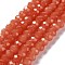 Baking Painted Imitation Jade Glass Bead Strands, Faceted Rondelle, Tomato, 4x3mm, Hole: 1mm, about 113~115pcs/strand, 41~42cm