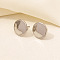 Flat Round Stainless Steel Stud Earrings for Women