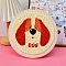 Dog Pattern Punch Embroidery Beginner Kits, including Embroidery Fabric & Hoop & Yarn, Punch Needle Pen, Instruction, Red, 28x26x2cm