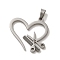 Non-Tarnish 304 Stainless Steel Pendants, Laser Cut, Heart with Scissors & Comb Charm, Stainless Steel Color, 23x23.5x1.5mm, Hole: 6x3mm