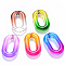 Two Tone Transparent Acrylic Linking Rings, Quick Link Connectors, for Cable Chains Making, Oval, Mixed Color, 31x19.5x5.5mm, Inner Diameter: 19.5x7.5mm