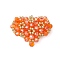 Handmade Glass Seed Beads, Loom Pattern, Heart Pendants, Coral, 25x33x8.5mm, Hole: 4mm