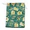 Gold Stamping Christmas Velvet Storage Bags, Drawstring Bags, Rectangle, Green, Box, 18x13x0.01cm