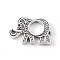 Tibetan Style Alloy Bead Frame, Elephant, Antique Silver, 11.5x18x3mm, Hole: 1.4mm, Inner Diameter: 5mm, about 540pcs/1000g