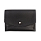 PU Leather Jewelry Bags, Foldable Jewelry Travel Clutch for Necklaces Stud Earrings Bracelets, Rectangle, Black, 30x15cm