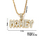 Hip-hop Alloy Rhinestones Word Honey Pendant Necklace, Crystal, 23.62 inch(60cm)