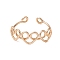 Heart Copper Wire Wrapped Open Cuff Ring for Women, Light Gold, 7mm