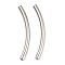 Non-Tarnish 304 Stainless Steel Tube Beads, Curved Tube, Stainless Steel Color, 30x2.5mm, Hole: 2mm