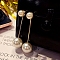 Alloy Dangle Earrings for Women, with Imitation Pearl Beads, Round, 18x11mm