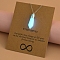 Synthetic Luminous Stone Pendant Necklaces, Alloy Chain Necklaces for Women, Platinum, Teardrop, 16.93~19.69 inch(43~50cm)