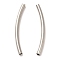 Non-Tarnish 304 Stainless Steel Tube Beads, Curved Tube, Stainless Steel Color, 40x3mm, Hole: 2.5mm