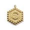 201 Stainless Steel Pendants, Golden, Hexagon with Letter Charm, Letter C, 21x16.5x2mm, Hole: 1.5mm