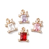 Brass Micro Pave Cubic Zirconia Pendants KK-C062-006G-1