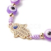 Flat Round with Evil Eye Resin Braided Beads Bracelet BJEW-JB07350-6