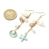Alloy Enamel Starfish Dangle Earrings EJEW-JE05560-01-3