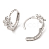 Rhodium Plated Sterling Silver Hoop Earrings with Rhinestone EJEW-D106-05P-2