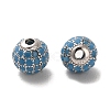 Rhodium Plated 925 Sterling Silver Micro Pave Cubic Zirconia Beads STER-H110-24A-02P-2