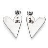 Heart Brass Stud Earrings for Women EJEW-F311-02P-3