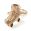 Golden Zinc Alloy with Rhinestone Ice Skates Keychain DIY-B075-01G-03-2