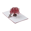 Rectangle 3D Red Maple Tree Pop Up Paper Greeting Card AJEW-A008-05-1