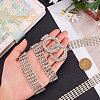 Crystal Rhinestone Tennis Waist Chain with Double Rings AJEW-WH0248-54-3