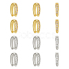  12Pcs 2 Colors Brass Micro Pave Clear Cubic Zirconia Snap on Bails ZIRC-NB0002-08-2