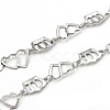 Tarnish Resistant 201 Stainless Steel Crown & Double Heart Link Chains CHS-F015-09P-01-1