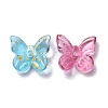 Two Tone Transparent Spray Painted Glass Charms GLAA-T016-22-2