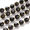 Natural Golden Sheen Obsidian Beads Strands G-K303-A30-8mm-1
