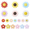 Beadthoven 19Pcs 19 Styles Flower Food Grade Eco-Friendly Silicone Beads SIL-BT0001-05-9