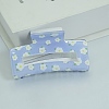 Rectangle with Flower Printed PVC Claw Hair Clips PW23031352085-1