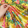 Phoenix Flower Pattern Bronzing Polyester Fabric DIY-WH0032-98A-3