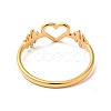 Ion Plating(IP) 201 Stainless Steel Heart Beat Finger Ring for Valentine's Day RJEW-G266-36G-2