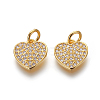 Brass Micro Pave Cubic Zirconia Charms ZIRC-J021-22-RS-2